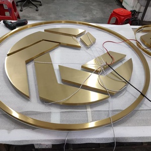 Lettres Rétroéclairées LED Sur Mesure, Logo 3D Découpé au Laser en Métal Acier Inoxydable, Enseigne <span class=keywords><strong>Or</strong></span>, Lettres Dorées - Product Image 2