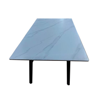Meubles de salle à manger OEM dessus en marbre artificiel table à manger rectangulaire en pierre personnalisée