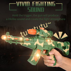 Jouets de pistolet en plastique pour enfants Camouflage Son Lumière Vibration Pistolet Garçon Armes électriques Jouet - Product Image 4
