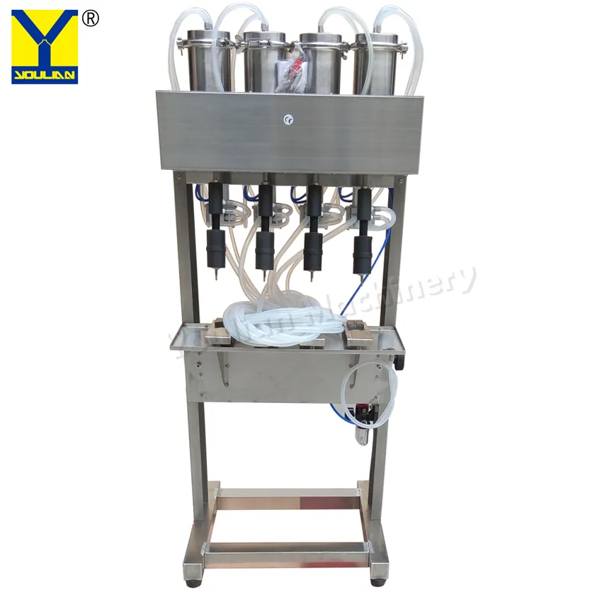 YT-4 Semi Automatic Piston Soy Sauce Wine Filler Liquid Vacuum Filling Packing Machine for Food