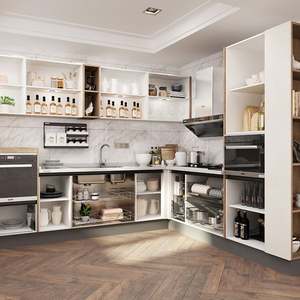 Oppein kichen ארון עתיק טבור דלת מבריק לסביבה ידידותית נייד מטבח ארון מטבח ריהוט מטבח מחסן מודרני - Product Image 3