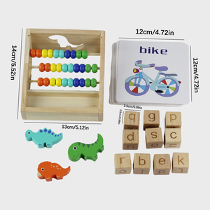 Jeux d'orthographe de mots personnalisés, ensembles de cadres de comptage de perles, blocs de l'<span class=keywords><strong>alphabet</strong></span>, jouets éducatifs d'apprentissage assortis pour enfants, garçons et filles - Product Image 6