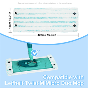 Couvercle de <span class=keywords><strong>nettoyage</strong></span> de <span class=keywords><strong>sol</strong></span> en microfibre réutilisable FF2923 de haute qualité tête de vadrouille humide et sèche adaptée aux tampons de vadrouille en microfibre <span class=keywords><strong>Leifheit</strong></span> M - Product Image 4