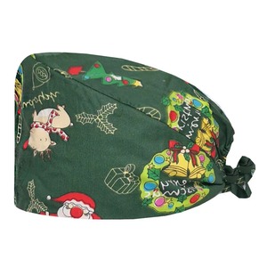 Cuffia Chirurgica Natalizia con Fascia Assorbisudore Regolabile, Cappello Medico Stampato <span class=keywords><strong>per</strong></span> Dottori, Infermieri, Dentisti, Copricapo in Tessuto Morbido - Product Image 3