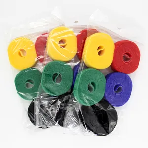 Factory Wholesale Double Sided Hook And Loop Straps Multi Colour Velcroes Cable Ties Wire Management For Home/Office/Data Center