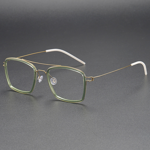 Retro Tortoiseshell TR vít miễn phí tinh khiết titan kính khung 6618 thời trang Đôi Chùm Thiết kế mắt kính khung - Product Image 1