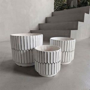 Macetas y Jardineras Decorativas Redondas Nórdicas de Cemento para Interiores, Grandes, Artificiales, para el Hogar - Product Image 1