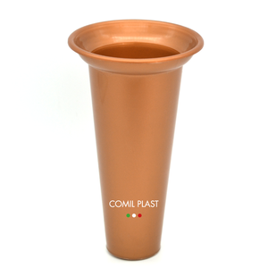 Vase en plastique de grande qualité, marque italienne, remplacement pour mausolée, crypte, moulage par injection, couleur cuivre, hauteur 6 pouces, style européen - Product Image 1