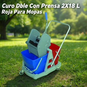 Cubo Doppio con Pressa 2X18 L Rosso per Mop - Product Image 3