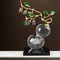 Nouvelle décoration de Nouvel An en cristal incrusté de style chinois, motif lotus et gourde, pour salon, meuble TV, boutique, objet de collection