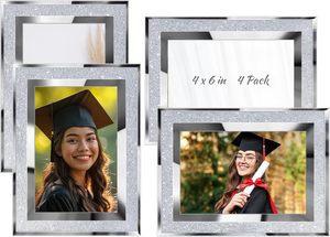 Cadre photo rectangulaire en verre réutilisable tendance avec verre dépoli Crysta, design simple et luxueux pour fêtes ou mariages - Product Image 3