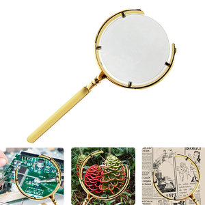 Crescent Shaped Metal Handheld Magnifier 75 Mm Glass Lens For Reading Books And Newspapers Jewelry Appraisal - Product Image 1