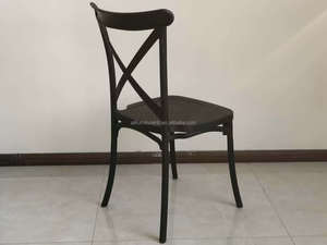 Silla Moderna con Respaldo en X, Silla Apilable de Plástico Blanco para Cafetería Vintage, Bistro Retro, Recepción de Bodas y Patio del Hogar - Product Image 4