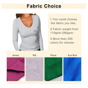 Printemps femmes côtelé tricot <span class=keywords><strong>t</strong></span>-shirts à manches longues <span class=keywords><strong>t</strong></span>-shirts pour femmes <span class=keywords><strong>col</strong></span> en <span class=keywords><strong>V</strong></span> 100% coton personnalisé Fitness <span class=keywords><strong>t</strong></span>-<span class=keywords><strong>shirt</strong></span> - Product Image 4