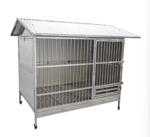 Heavy Duty Stainless Steel <strong>Dog</strong> <strong>Cage</strong> and Kennel with Plastic Tray for Medium and <strong>Large</strong> <strong>Dogs</strong> HOUSES - Product Image 1