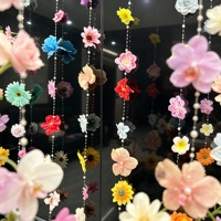 Guirlande Unique de Perles de Rose pour Décoration de Mariage Indien, Fond Mural Mehndi Haldi, Guirlandes Suspendues pour Diwali Onam Puja, Simple, 3,5 pieds