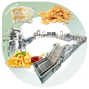 Máquina para hacer patatas fritas, medio proyecto automático, proceso de 200 kg/h, Línea de producto