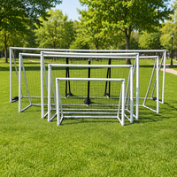 But de football gonflable commercial 7x5 pieds blanc pliable en bâche PVC écologique durable pour entraînement, événement, fête, parc