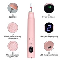Coupe-ongles multifonctionnel à faible bruit IPX7 étanche 18000RPM Driller Professional Portable Cordless Rechargeable Nail Machine