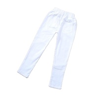 Kids Women's <strong>Best</strong> Fabric <strong>for</strong> <strong>Trousers</strong> <strong>Girls</strong> School Long <strong>Trousers</strong> of White Solid Color With Pockets
