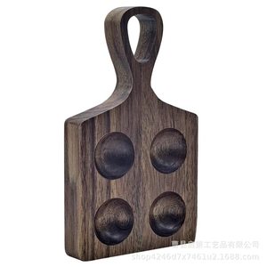 Caja de almacenamiento de huevos de madera, organizador de escritorio hecho a mano con 4 compartimentos para uso en el refrigerador y desayuno - Product Image 3