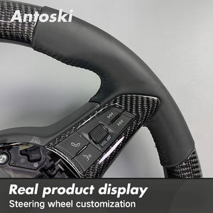 Volant en cuir noir personnalisé avec fibre <span class=keywords><strong>de</strong></span> carbone véritable pour <span class=keywords><strong>Alfa</strong></span> <span class=keywords><strong>Romeo</strong></span> Giulia <span class=keywords><strong>Stelvio</strong></span> 2014-2023, compatible avec l'affichage LED intelligent - Product Image 4
