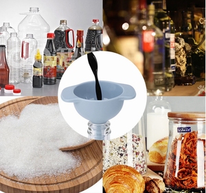 Utensílios de Cozinha: Conjunto de Funis de Plástico de Grau Alimentício 4 em 1 para Óleo e Vinho, Funis Pequeno, Médio e Grande com Coador Removível - Product Image 6