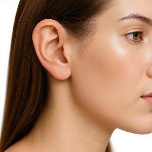 Aurora Luxe 925เงินรีไซเคิลในห้องทดลองออกห่วงต่างหูโรเดียมกุหลาบทอง18K 14K เครื่องประดับหรูหราสำหรับผู้หญิง - Product Image 4