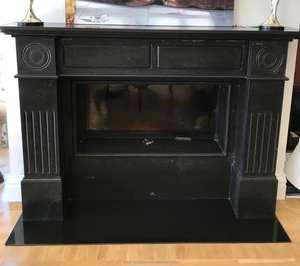 Cornice per Caminetto in Marmo Negro Marquina Personalizzata e Moderna per Soggiorno di Villa - Product Image 3