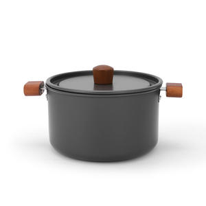 Réchaud de camping portable Hike Mount 2,8 L en alliage d'aluminium, avec marmite de 28 cm de diamètre, finition brossée, style minimaliste - Product Image 3