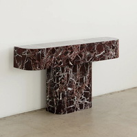 Meubles KUMUSI Tables consoles modernes en marbre naturel massif Rosso Levanto