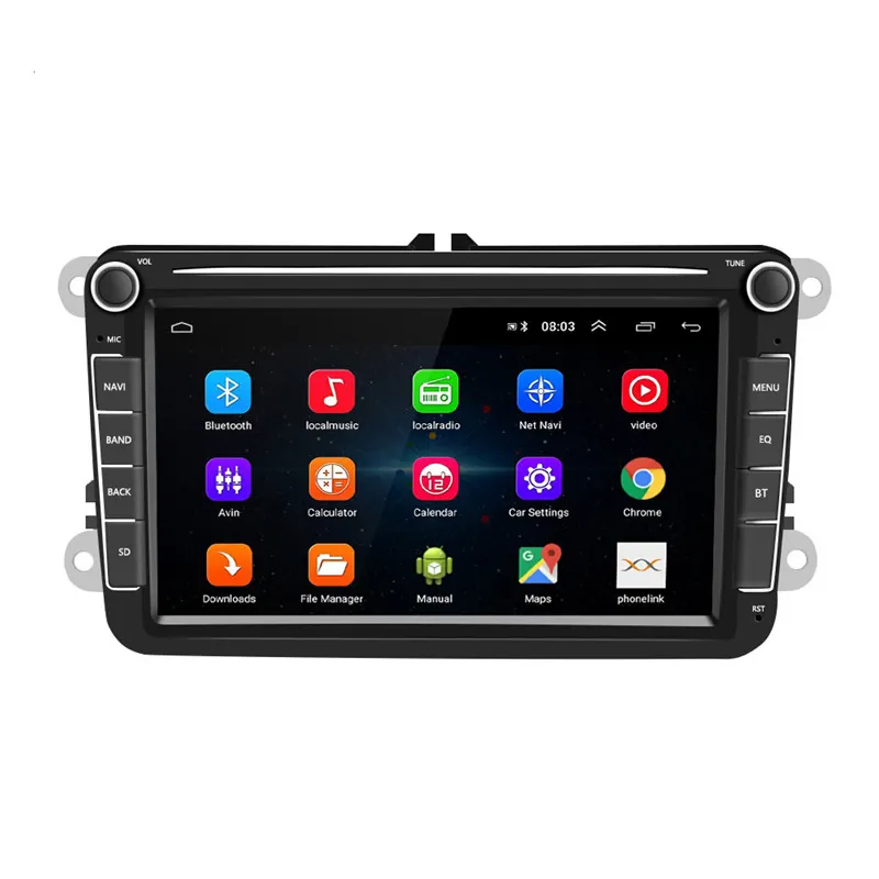 Android 9.1 8 Inch 2 Din Autoradio DVD Player GPS Car Radio For VW PASSAT POLO GOLF 5 6