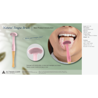 Grattoir à langue en bois et silicone, brosse de nettoyage buccal à usage domestique, modèle ACC-148, logo personnalisé, vente en gros, fabrication directe usine