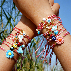 Braccialetti Artivelle da donna in stile greco, multicolore rosso e bianco, con perline Martis, serie primaverile, gioielli alla moda bohémien, amicizia - Product Image 1