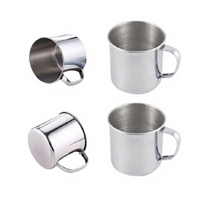Juego de 4 tazas de café y leche de diferentes tamaños, de acero inoxidable de calidad superior, para servir té y jugo, muy vendidas. - Product Image 1