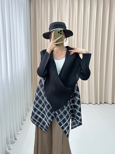 Miyake Áo khoác ngoại cỡ rộng xếp li Áo Khoác Cardigan phong cách Trung Đông thời trang thường ngày áo choàng abaya - Product Image 2