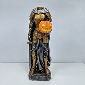 Adornos Decorativos para el Hogar Pintados a Mano, Artesanías de Resina, Nuevo Estilo, Calabaza de Halloween, Soldado Jinete sin Cabeza, ESCULTURA - Product Image 4