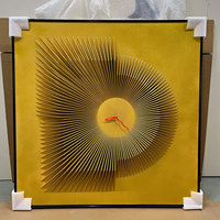 Décoration murale 3D abstraite de luxe, peinture murale moderne carrée sculptée avec cadre, tailles personnalisées disponibles
