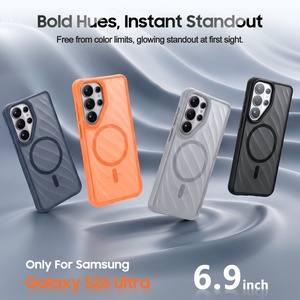เคสโทรศัพท์แม่เหล็กแบบด้านโปร่งแสงสำหรับ Samsung S26 S24 S25 Ultra รองรับการชาร์จไร้สาย ป้องกันการกระแทก ขายส่ง - Product Image 2