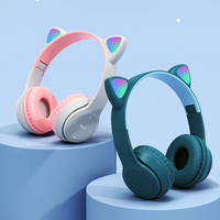 Mode Cat Ear Design P47M Casque De Jeu Rgb Led Casque Filaire avec Microphone Pour Ordinateur P47