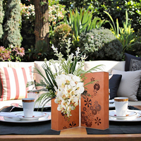 Recommandations chaudes moderne Orange Rectangle fer nordique jardin métal Vases Art décor mariage fleurs maison objets décoratifs