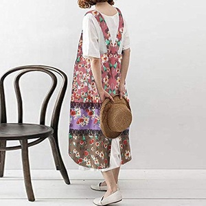 Le donne dell'annata senza maniche della boemia delle signore stampa floreale <span class=keywords><strong>grembiule</strong></span> del vestito - Product Image 2