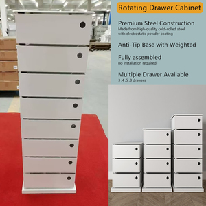 Cassettiera <span class=keywords><strong>a</strong></span> cinque cassetti in stile nordico 360 °   Organizzatore Girevole per Snack e Oggetti Vari da Comodino - Product Image 4