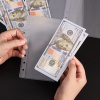 Protège-documents A6/A5 en PVC à 6 trous, sans fermeture éclair, à ouverture latérale, pour photos, cartes et factures