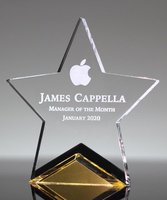Plaques de prix étoile en cristal acrylique Rising Blue Star Recognition Award Personnalisé Personnalisé Lucite Achievement Traophy Gift