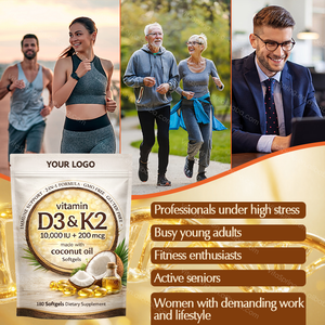 新生児および妊娠中の女性のためのOEM ODM免疫の骨健康サポート大人のサプリメントビタミンD3 + K2ソフトゲル - Product Image 4