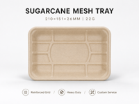 Plateau alimentaire en bagasse robuste, compostable, biodégradable, rectangulaire, à compartiments, résistant à l'eau, compatible micro-ondes et congélateur