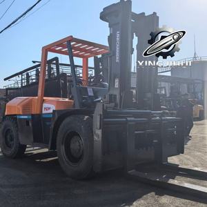 Chariot élévateur TCM FD100Z8 10 tonnes d'occasion, chariot élévateur japonais 10 tonnes, moteur Isuzu 6BG1, machine d'occasion, chariot élévateur à essence, 3000 mm, 10000 kg - Product Image 4