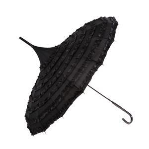 LOTUS <span class=keywords><strong>Pas</strong></span> <span class=keywords><strong>Cher</strong></span> Prix Usine Coloré 16 Côtes <span class=keywords><strong>Dentelle</strong></span> Droite Moderne Manuel Poignée Plastique Extérieur Pagode Parapluie pour <span class=keywords><strong>Mariage</strong></span> - Product Image 3