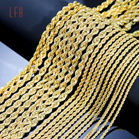 Cadenas de Cuerda de Oro Au750 de 18k al por Mayor, Joyería de Oro Puro de 18k, Collar de Oro Amarillo, Joyería de Oro de 18k Original